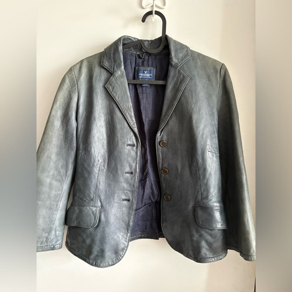 American Eagle Real Leather Jacket Blazer Butter Soft
